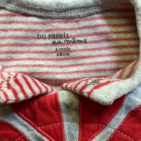 Du Pariel … au meme footie onsie with a cute hippo 🦛- size 6M - Picture 4 of 9